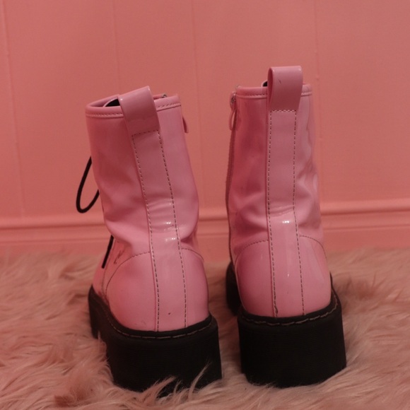 Steve Madden Pink Combat Women's Boots - Picture 5 of 7